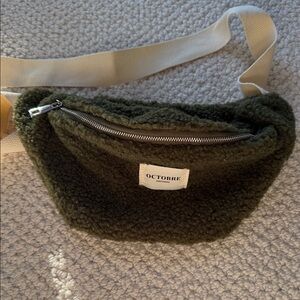 Green Fleece Crossbody Bag